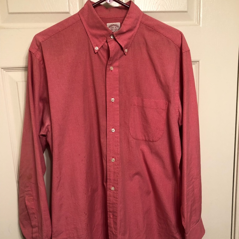 Red Brooks Brothers Button Down